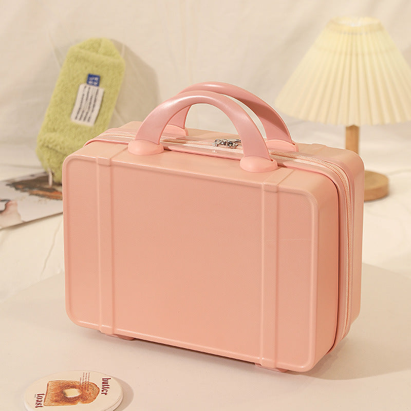structured hard-shell vanity travel case with dual top handles and lockable zipper Kalsten