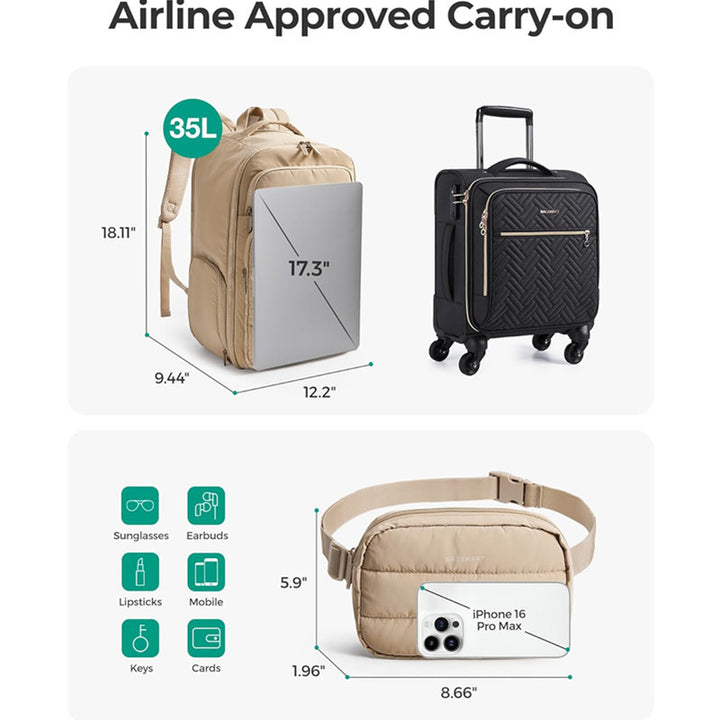 Multifunctional Travel Backpack with Shoe Compartment Kalsten