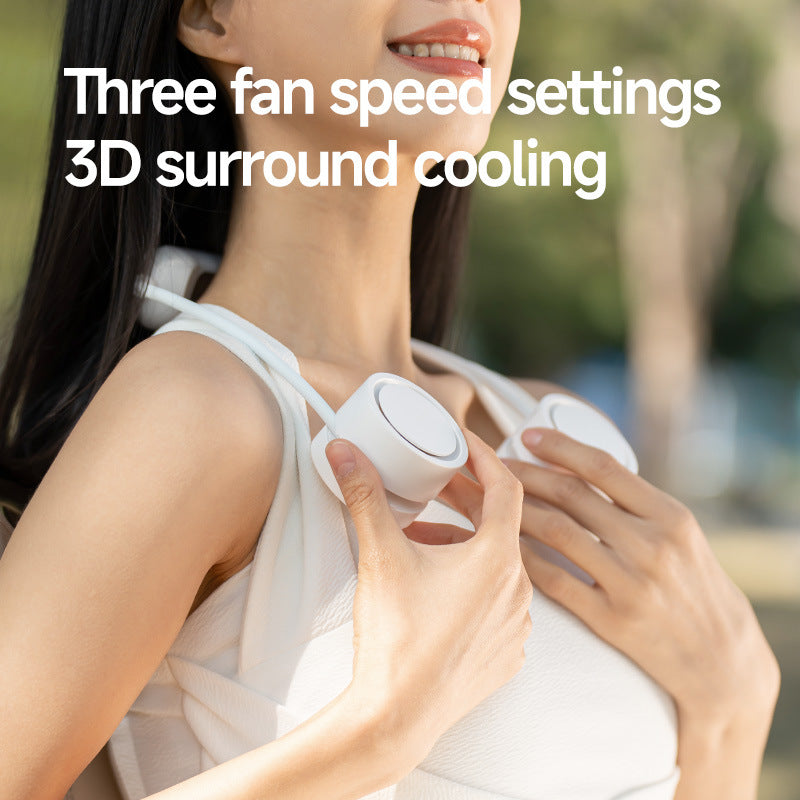 Unisex portable neck fan with dual mini fans and USB charging function Kalsten