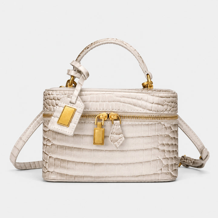 Quilted Leather Handheld Satchel