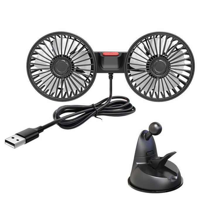 Unisex Dual-Head USB Car Air Vent Fan Kalsten