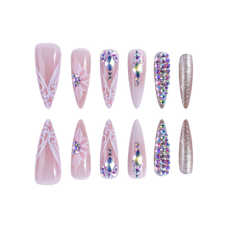 Luxury Rhinestone Stiletto Nail Set