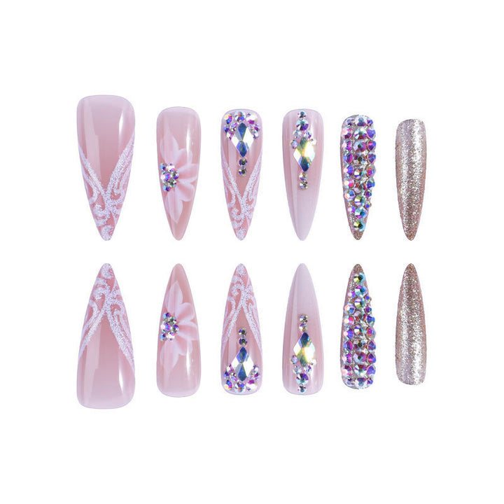 Luxury Rhinestone Stiletto Nail Set