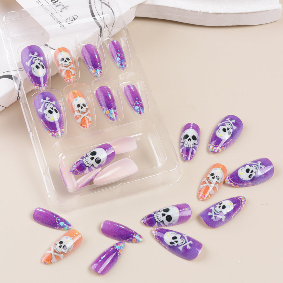 Halloween-Themed Skull Nail Art Set Kalsten