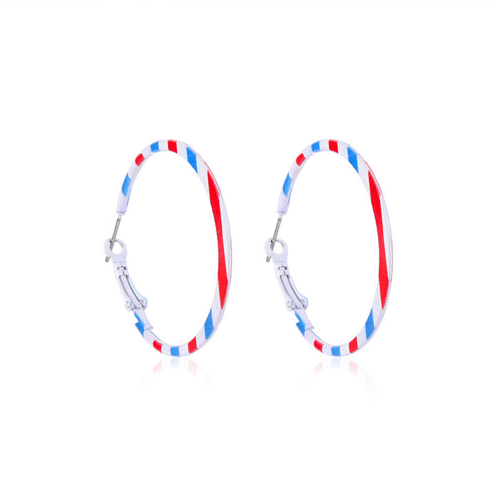 Women's star-shaped enamel earrings with USA flag motif and gold-plated fish Kalsten