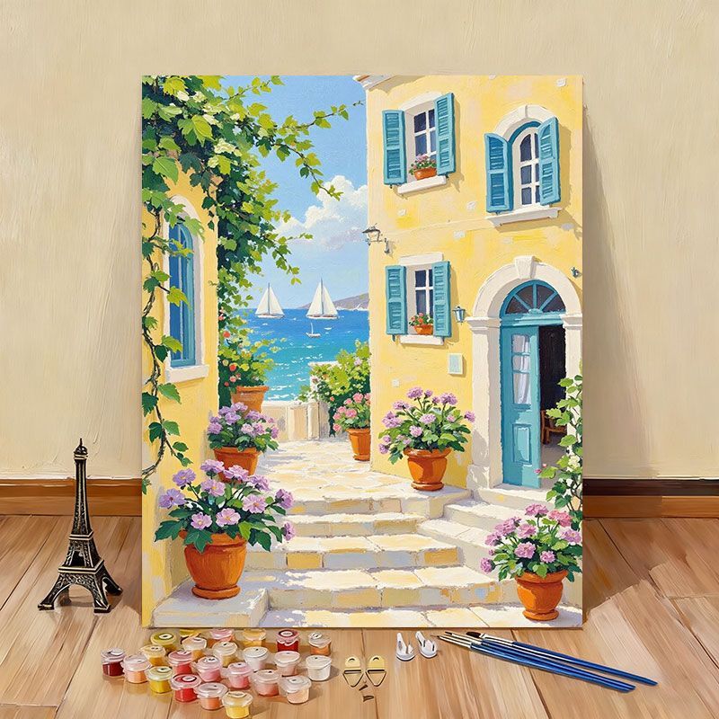 DIY Scenic Coastal Paint by Numbers Kit Kalsten
