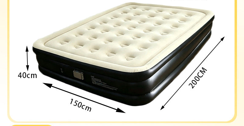 automatic inflate double flocked air mattress with integrated electric pump and raised edge comfort Kalsten