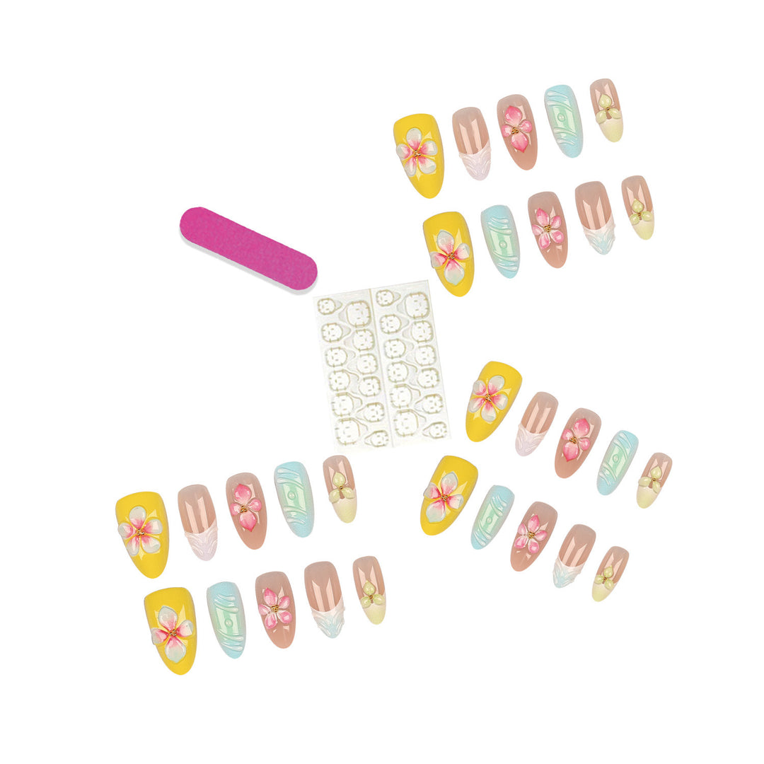 Floral Embellished Press-On Nail Set