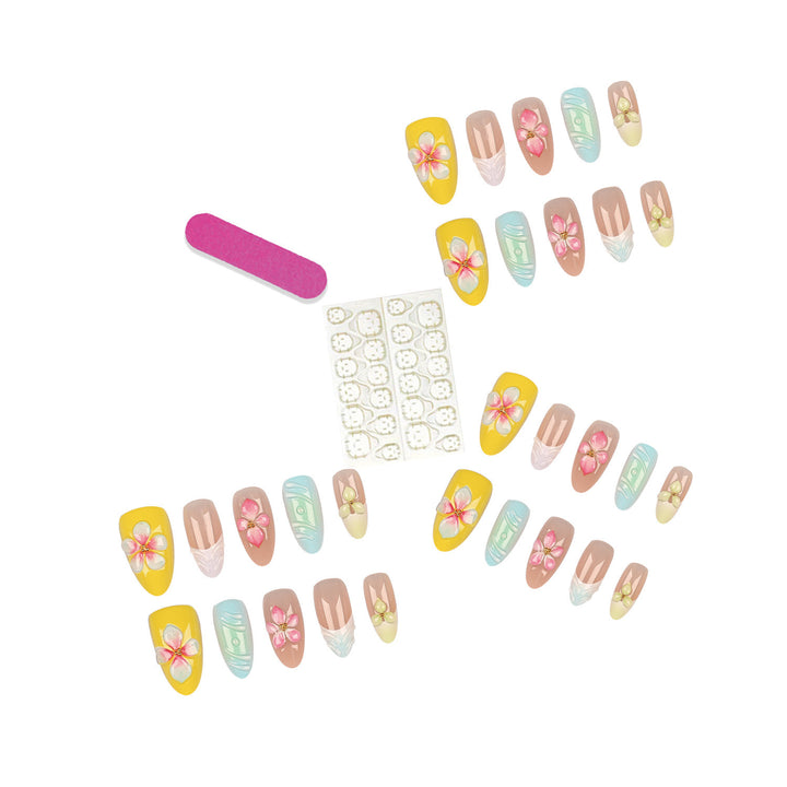 Floral Embellished Press-On Nail Set