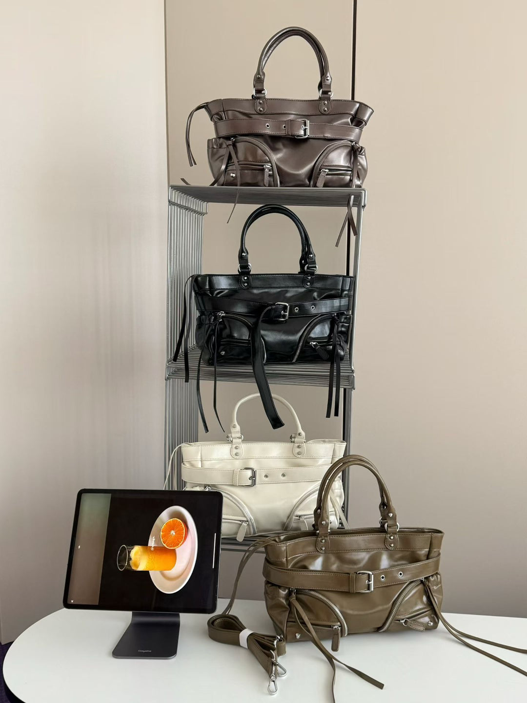 Structured Leather Handbag