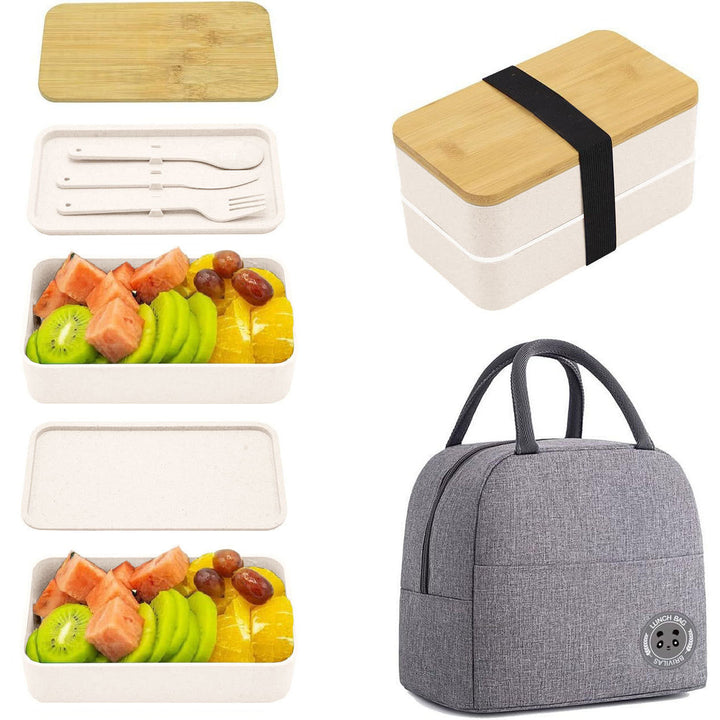 Eco-Friendly Double-Layered Bento Lunch Box