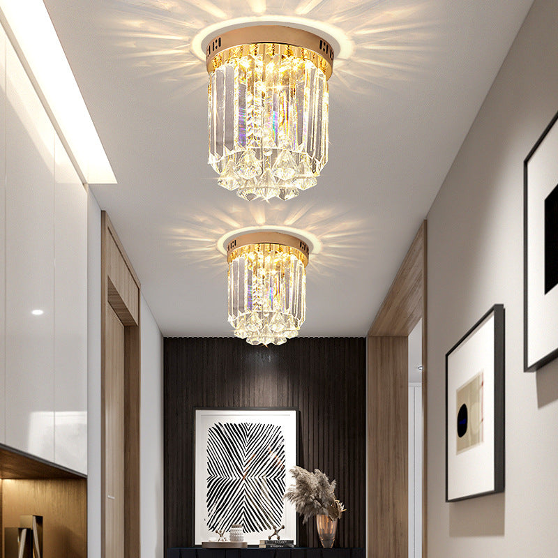 Crystal Cylinder Ceiling Light