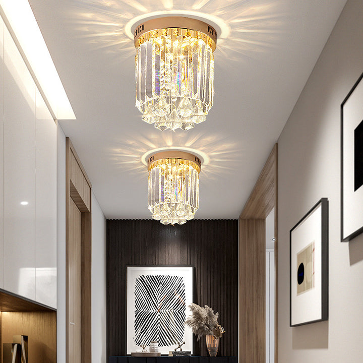 Crystal Cylinder Ceiling Light