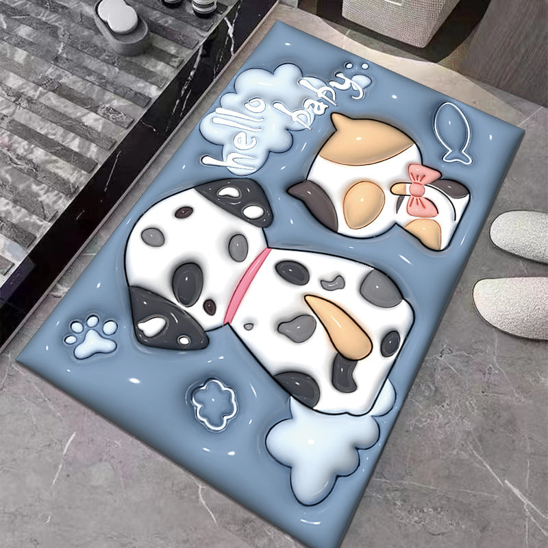 Cute Cartoon Cat Shape Bath Mat Kalsten