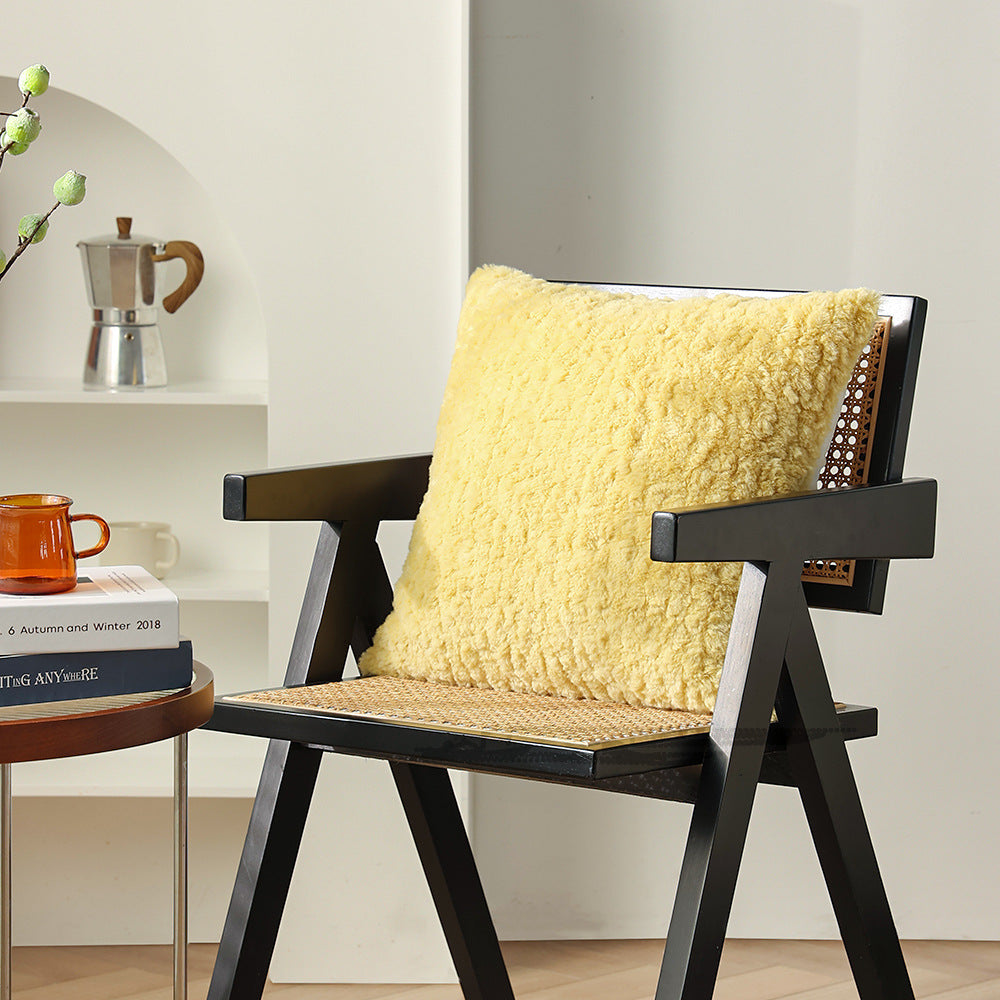 Modern decorative pillow in lambskin look with dense high pile structure Kalsten