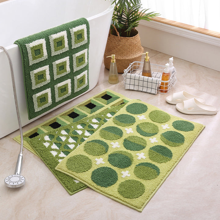 Geometric Patterned Bath Mat for Bathroom
