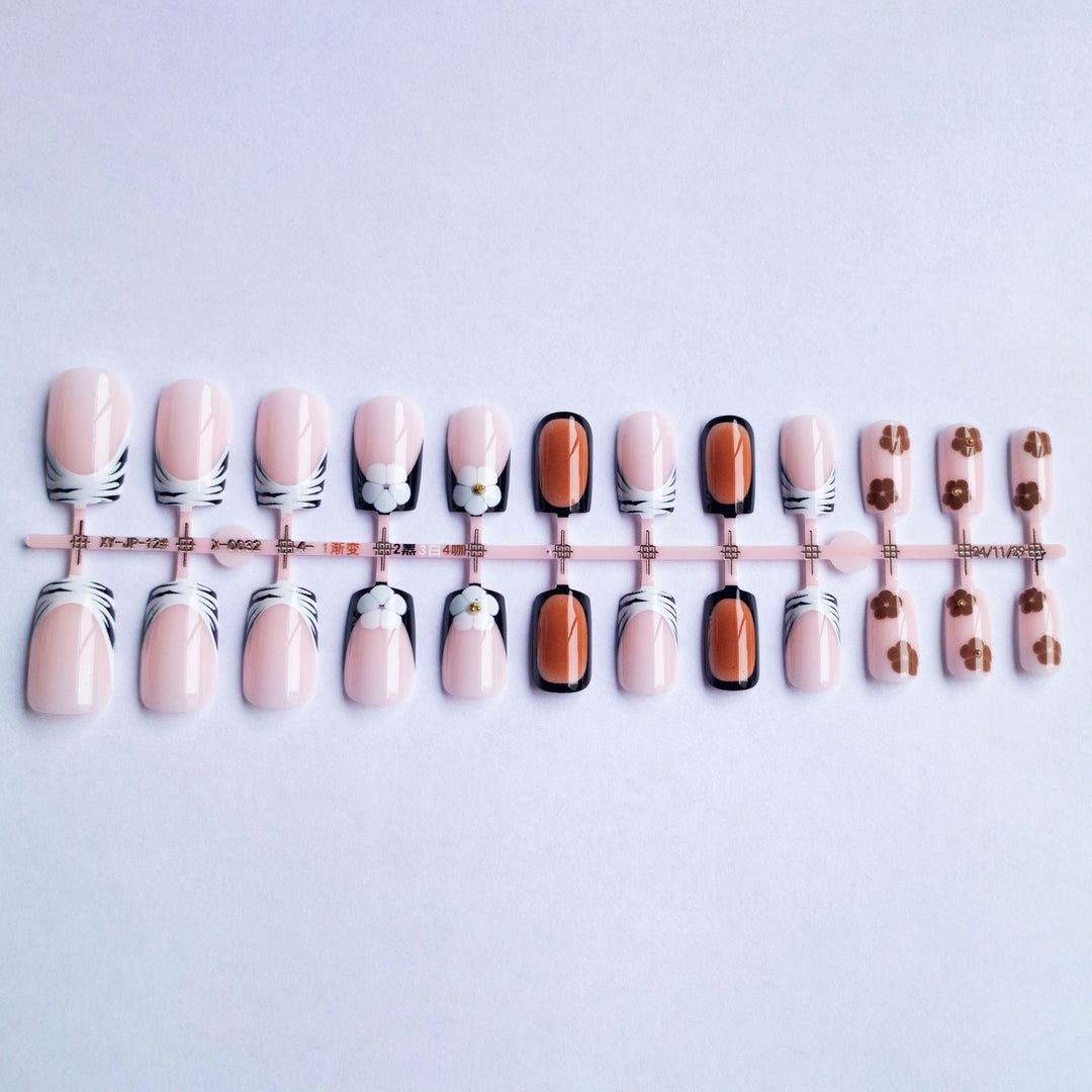 Floral and Geometric Nail Art Set