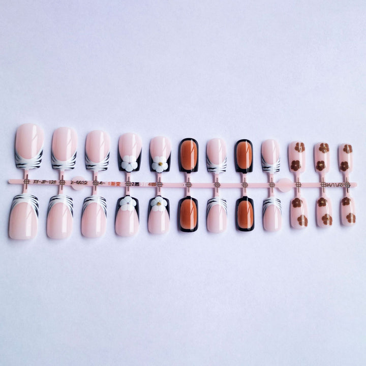 Floral and Geometric Nail Art Set
