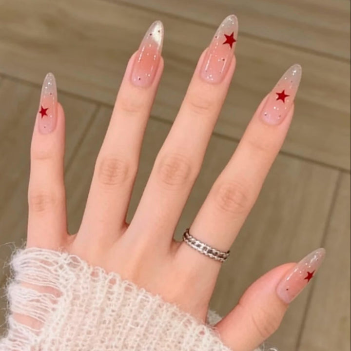Decorative Star-Accented Press-On Nail Set Kalsten