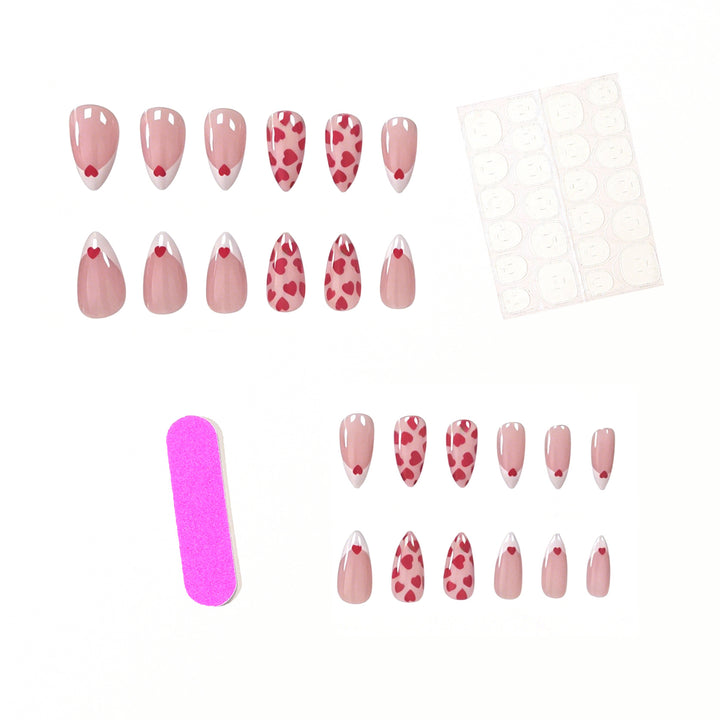 Heart-Patterned Nail Art Enhancements Kalsten