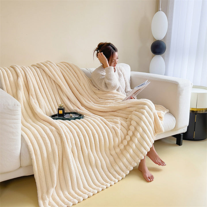Textured Plush Throw Blanket