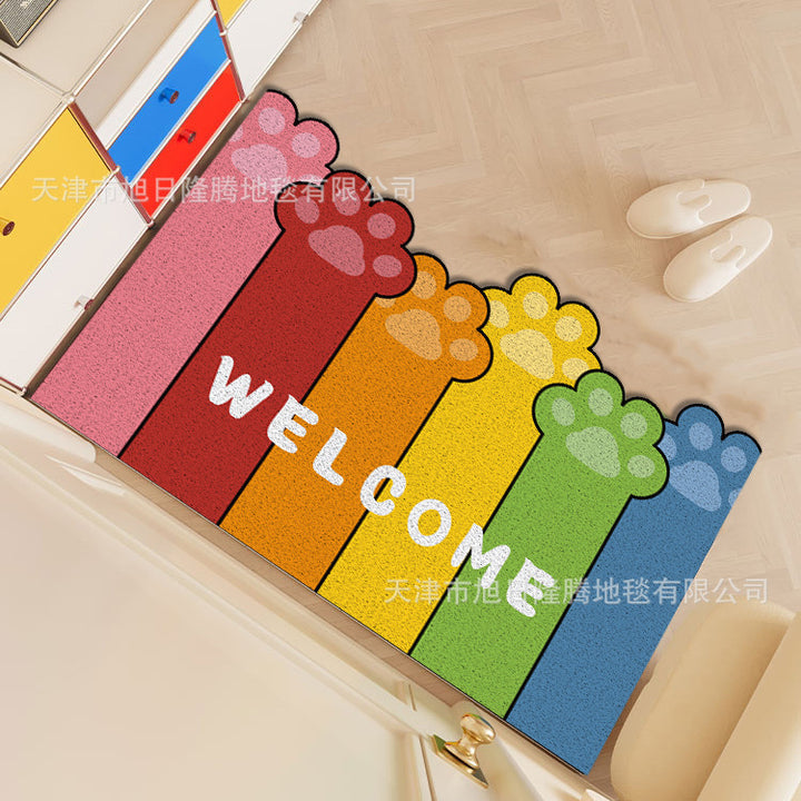Playful Cartoon Cat-Themed Welcome Mat Kalsten
