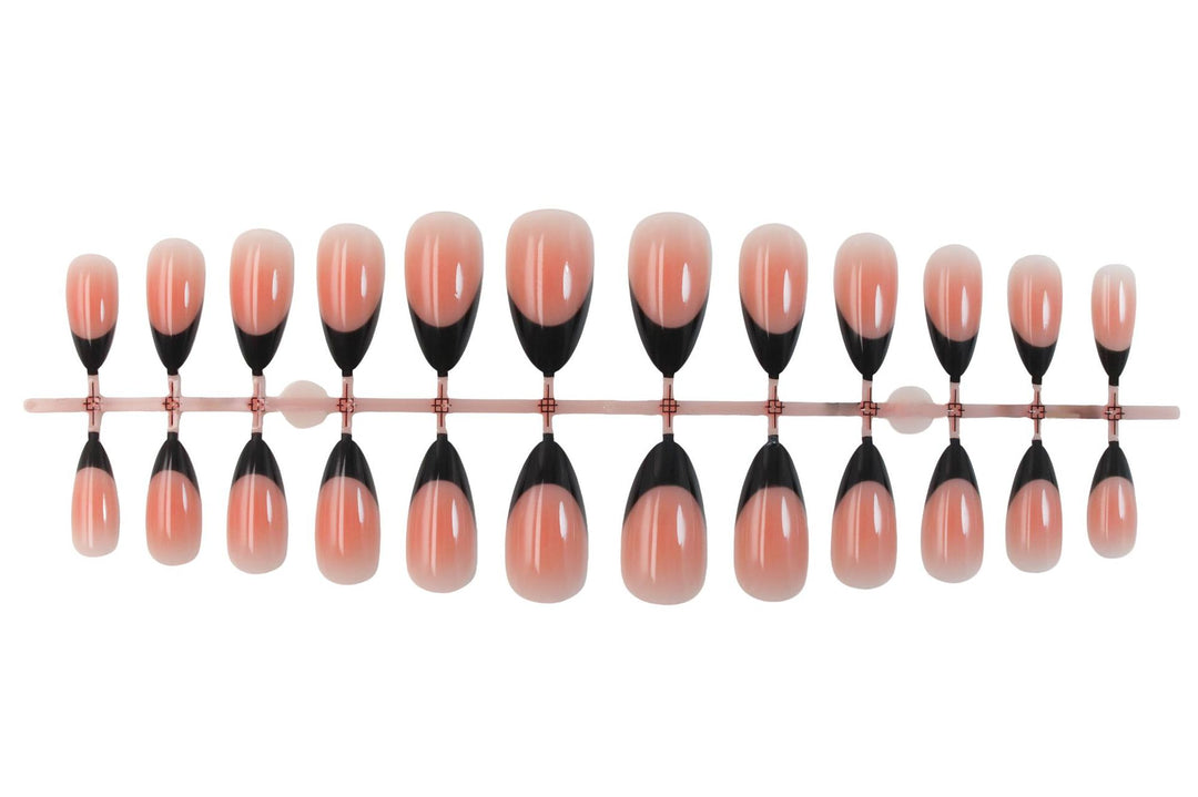 Acrylic nail set with elegant French tip and shimmering accents Kalsten
