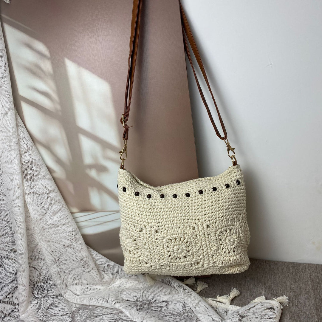 Handcrafted shoulder bag with unique crochet pattern Kalsten