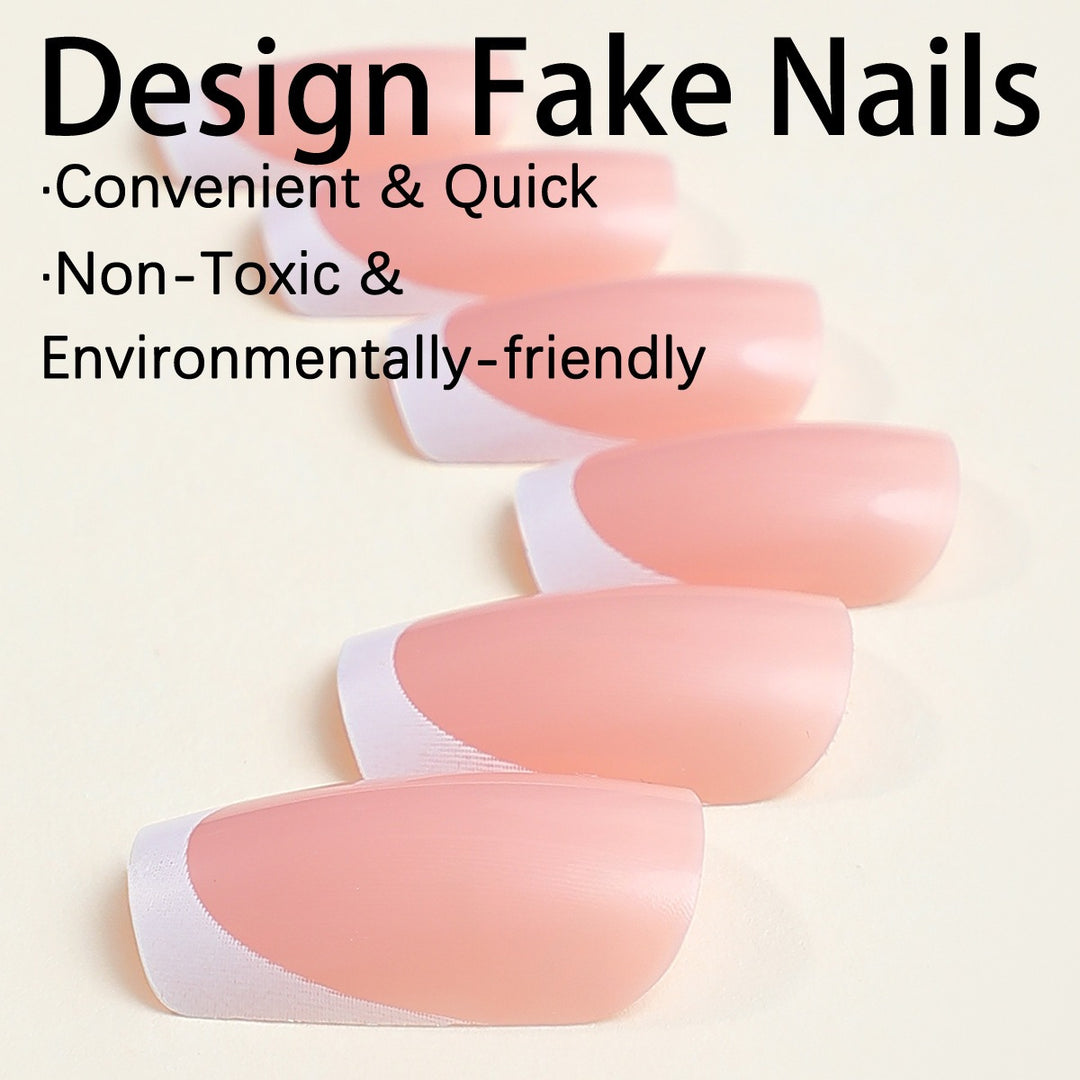 Artificial nail set with elegant French design Kalsten