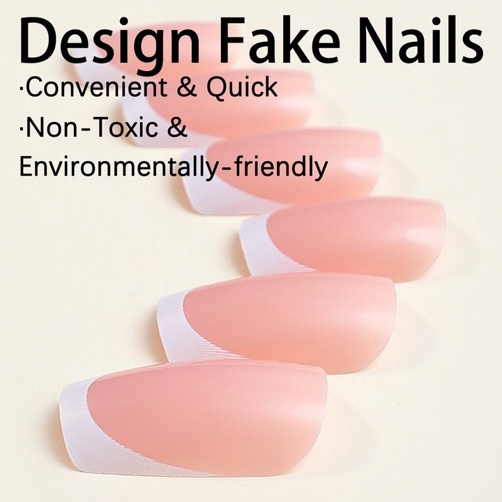 Artificial nail set with elegant French design Kalsten