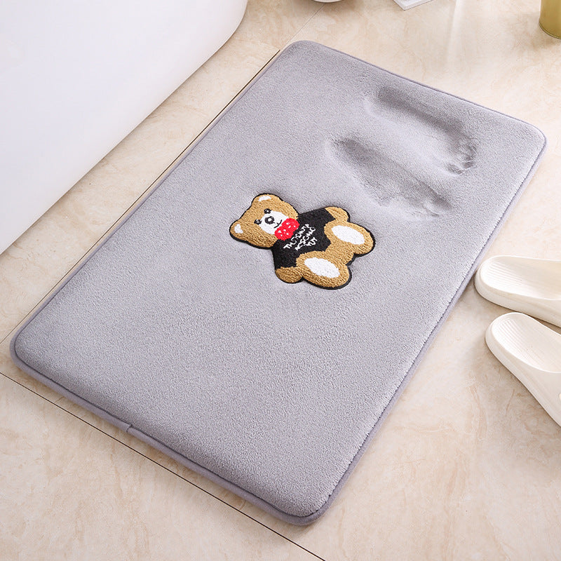 Cute Teddy Bear Plush Bath Mat Kalsten