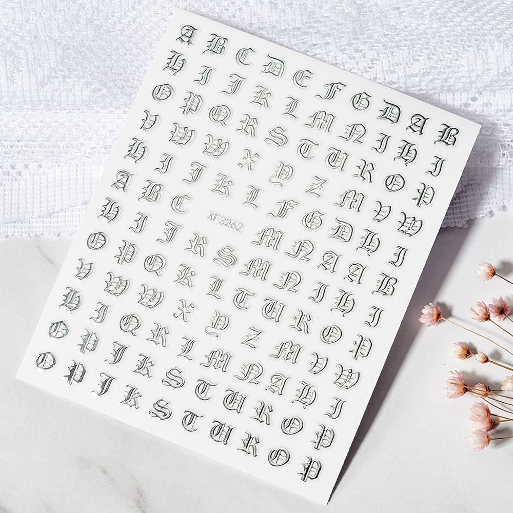 Decorative Alphabet Nail Art Stickers