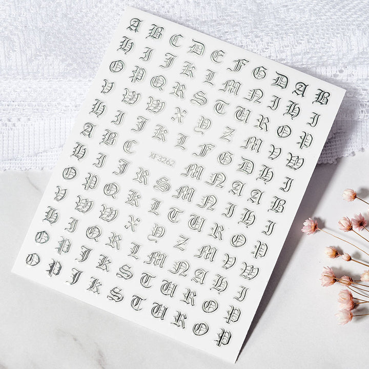 Decorative Alphabet Nail Art Stickers