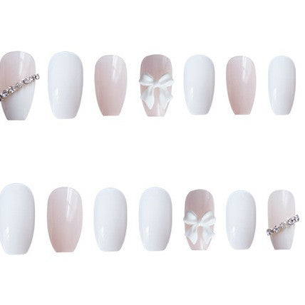 Premium Decorative Press-On Nail Set with Rhinestone Accents Kalsten