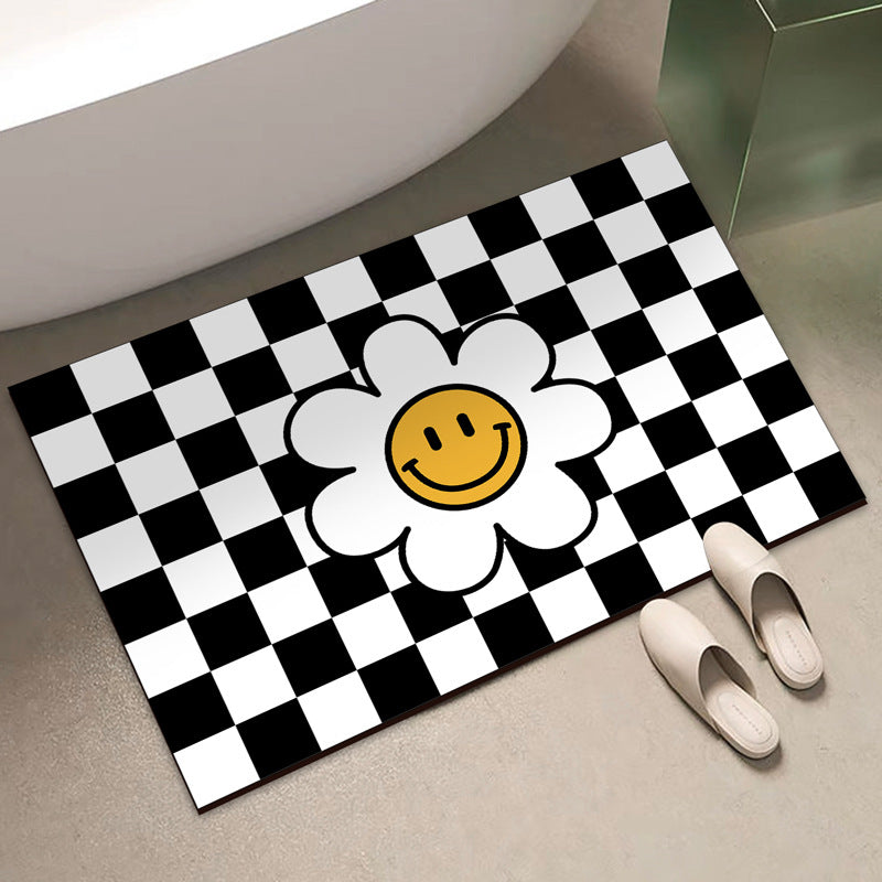 Playful Checkered Bath Mat Kalsten