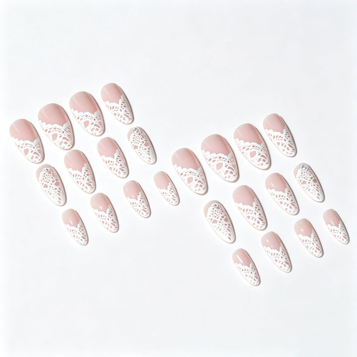 Elegant Lace-Detail Nail Art