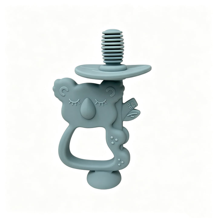Silicone Koala Teether Pacifier with Ergonomic Handle and Safety Screw Attachment
