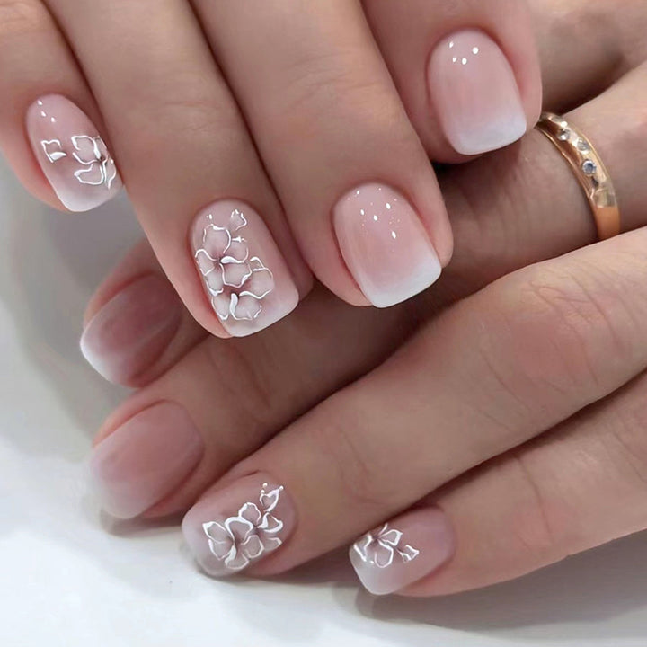 Elegant Floral Print Nail Art Tips Kalsten