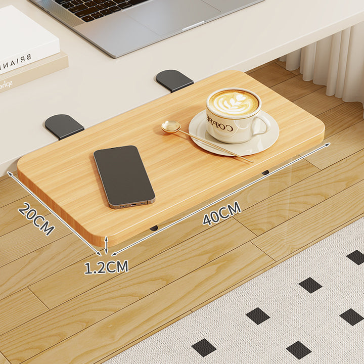 Clip-On Bamboo Folding Cup and Snack Side Table with Adjustable Swivel Clamp