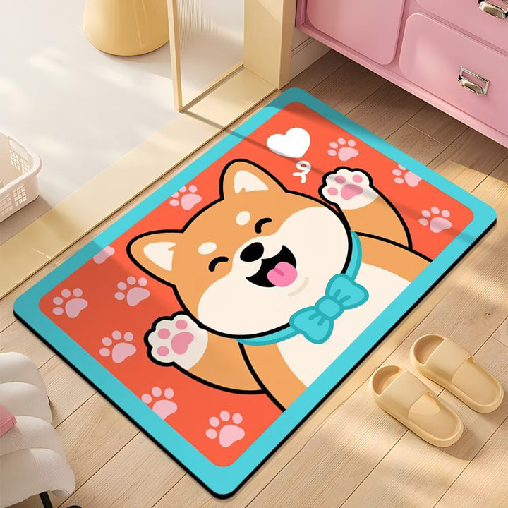 Cute Cartoon Dog Shower Mat Kalsten