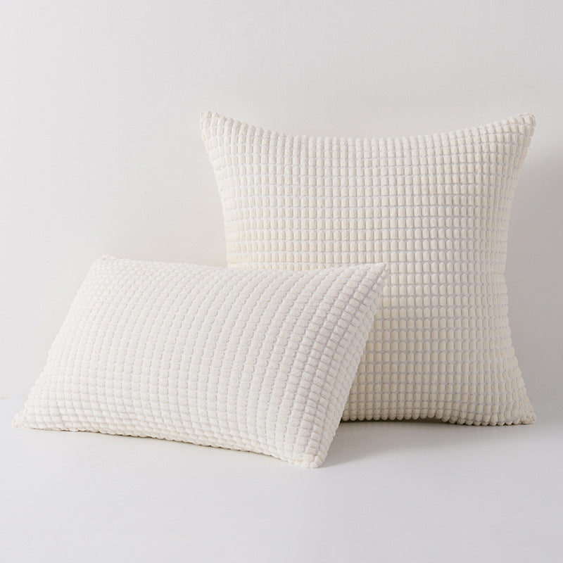 Decorative Waffle-Texture Velvet Throw Pillow Cover
