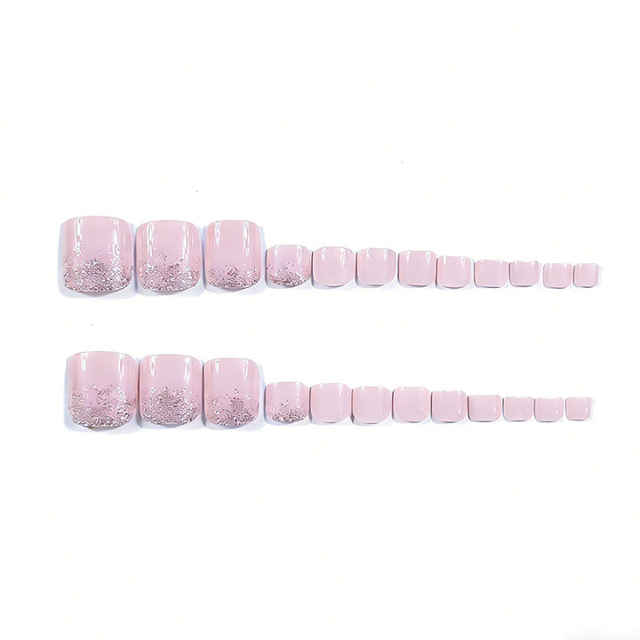 Elegant Glittery Pedicure Nail Art Kalsten