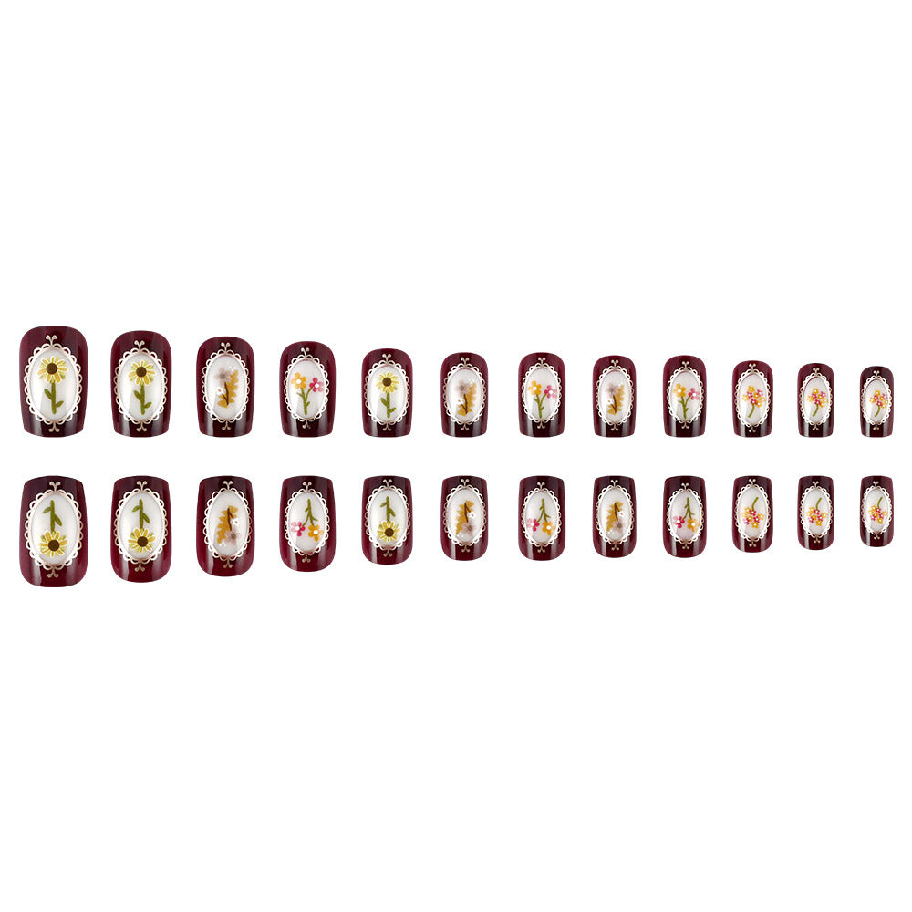 Floral Art Gel Nail Set Kalsten