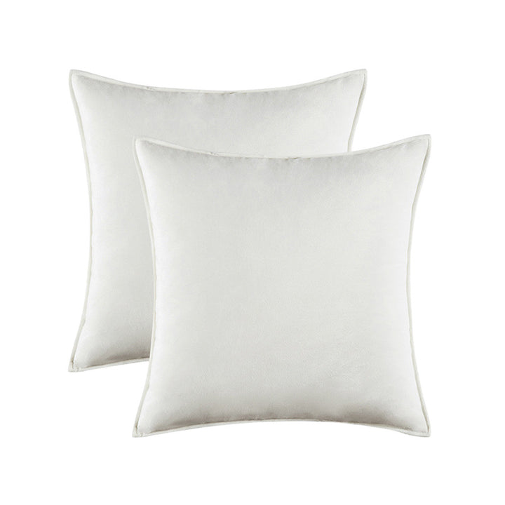 Plush Velvet Square Decorative Pillow Cover Pair with Knife-Edge Seam and Hidden Zipper