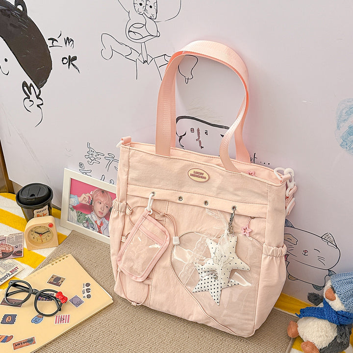 Stylish Multi-Pocket Star-Appliqué Backpack Kalsten