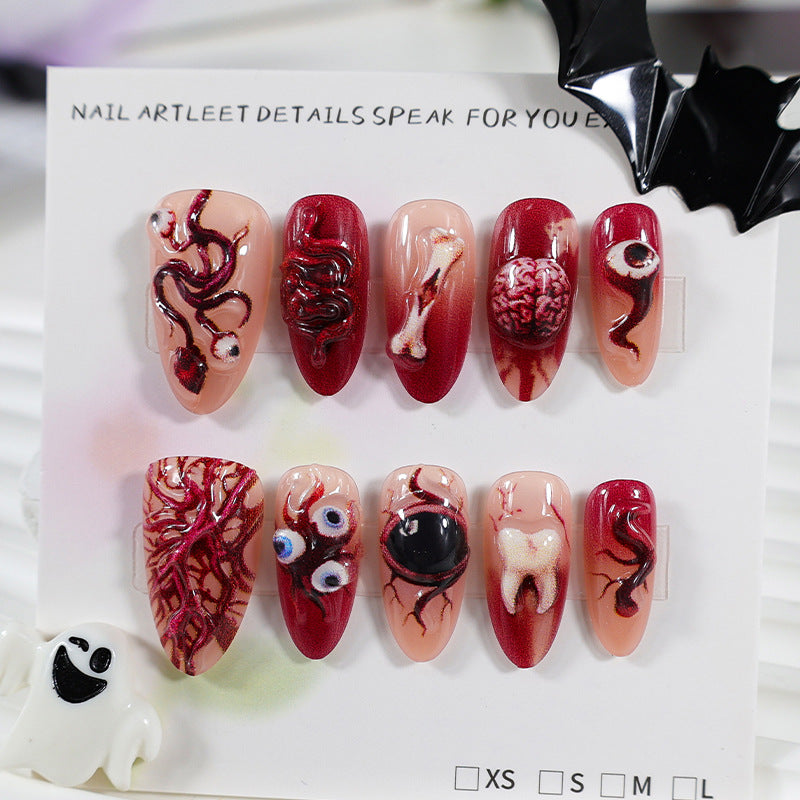 Artificial nail set with creative Halloween motifs Kalsten