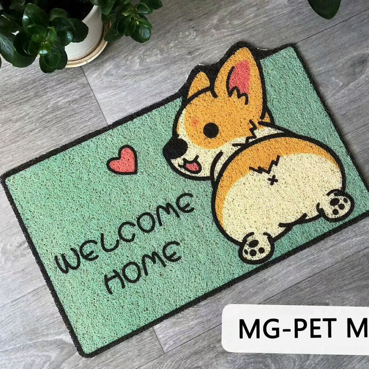 Decorative Coir Cat-Shaped Welcome Doormat With Non-Slip Pvc Backing And Weather-Resistant Fibers