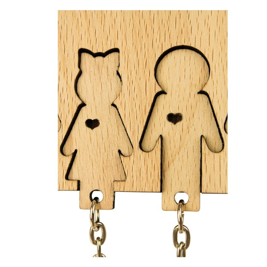 Wooden Family Keychain Holder