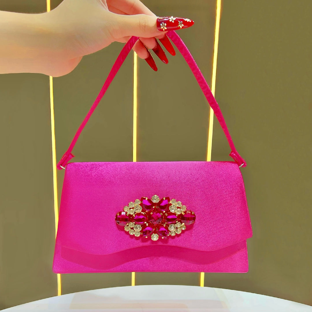 Elegant Rhinestone-Studded Evening Handbag