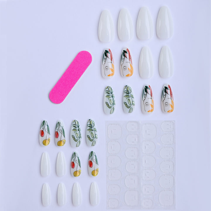 Artificial nails with floral patterns Kalsten